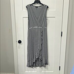Black and White Striped Sleeveless Dress